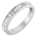 14K Gold Straight Baguette Lab-Grown Diamond Channel-Set Anniversary Band – 3x1.5 mm Stones - White Gold