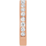 14K Gold Round Natural Diamond Channel-Set Anniversary Band – 2 mm Stones - Rose Gold - view 4