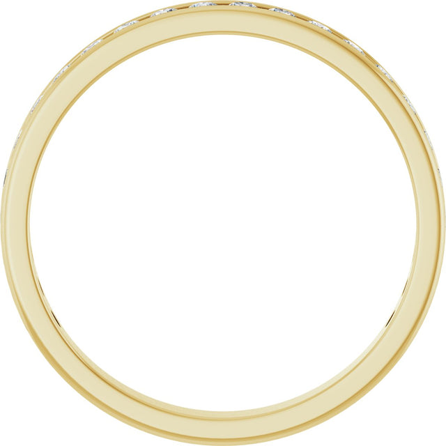 14K Gold Round Lab-Grown Diamond Channel-Set Anniversary Band – 2.25 mm Stones (1 CTW) - Yellow Gold - view 2