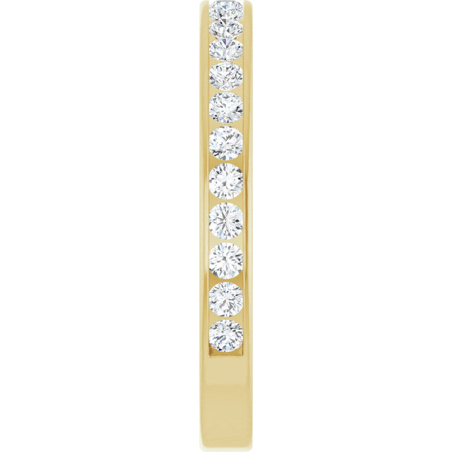 14K Gold Round Natural Diamond Channel-Set Anniversary Band – 2.25 mm Stones (1 CTW) - Yellow Gold - view 4