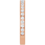 14K Gold Round Natural Diamond Channel-Set Anniversary Band – 2.25 mm Stones (1 CTW) - Rose Gold - view 4