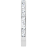 14K Gold Round Natural Diamond Channel-Set Anniversary Band – 2.25 mm Stones (1 CTW) - White Gold - view 4