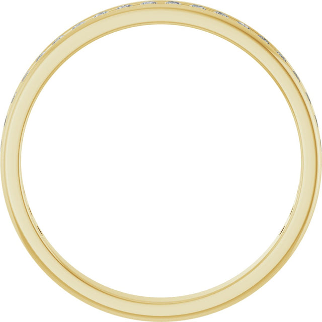 14K Gold Round Lab-Grown Diamond Channel-Set Anniversary Band – 1.5 mm Stones - Yellow Gold - view 2