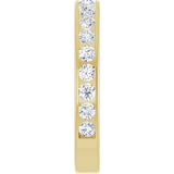 14K Gold Round Lab-Grown Diamond Channel-Set Anniversary Band – 2.25 mm Stones - Yellow Gold - view 4