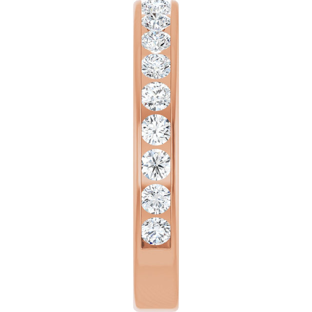 14K Gold Round Lab-Grown Diamond Channel-Set Anniversary Band – 2.25 mm Stones - Rose Gold - view 4