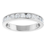 14K Gold Round Lab-Grown Diamond Channel-Set Anniversary Band – 2.5 mm Stones - White Gold - view 3