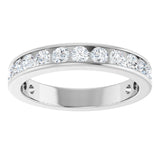 14K Gold Round Lab-Grown Diamond Channel-Set Anniversary Band – 2.5 mm Stones - White Gold - view 3