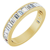 14K Gold Straight Baguette Natural Diamond Channel-Set Anniversary Band – 3x2 mm Stones - Yellow Gold