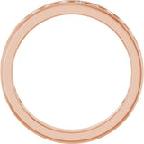 14K Gold Round Natural Diamond Channel-Set Anniversary Band – 2 mm Stones - Rose Gold - view 2