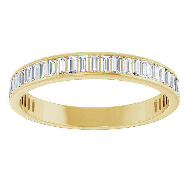 10K Gold Straight Baguette Lab-Grown Diamond Channel-Set Anniversary Band – 3x1.5 mm Stones (1 3/8–1 1/2 CTW) - Yellow Gold - view 3