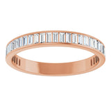10K Gold Straight Baguette Natural Diamond Channel-Set Anniversary Band – 1 1/5–1 1/4 CTW - Rose Gold - view 3