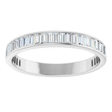 10K Gold Straight Baguette Natural Diamond Channel-Set Anniversary Band – 1 1/8–1 1/6 CTW - White Gold - view 3