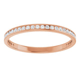 14K Gold Round Lab-Grown Diamond Channel-Set Anniversary Band – 1.7 mm Stones - Rose Gold - view 3
