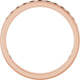 14K Gold Round Natural Diamond Channel-Set Anniversary Band – 3 mm Stones (1 7/8–2 CTW) - Rose Gold - view 2