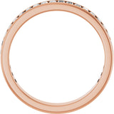 14K Gold Straight Baguette Natural Diamond Channel-Set Anniversary Band – 3x1.5 mm Stones - Rose Gold - view 2