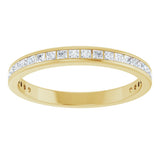10K Gold Square Natural Diamond Channel-Set Anniversary Band – 1/2 CTW - Yellow Gold - view 3