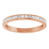 10K Gold Square Natural Diamond Channel-Set Anniversary Band – 7/8 CTW - Rose Gold - view 3