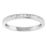 10K Gold Square Natural Diamond Channel-Set Anniversary Band – 1/2 CTW - White Gold - view 3