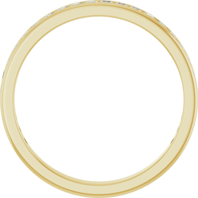 10K Gold Square Natural Diamond Channel-Set Anniversary Band – 5/8 CTW - Yellow Gold - view 2