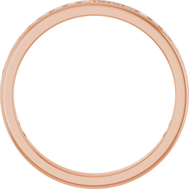 10K Gold Square Natural Diamond Channel-Set Anniversary Band – 5/8 CTW - Rose Gold - view 2