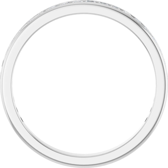 10K Gold Square Natural Diamond Channel-Set Anniversary Band – 5/8 CTW - White Gold - view 2