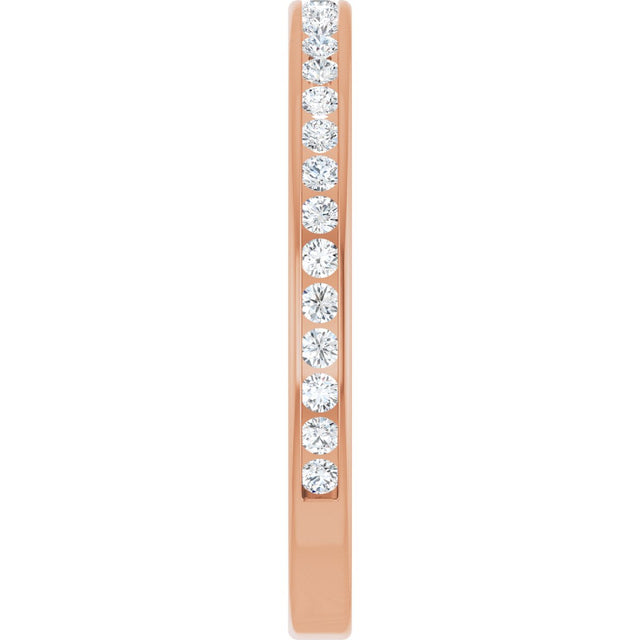 14K Gold Round Lab-Grown Diamond Channel-Set Anniversary Band – 1.7 mm Stones - Rose Gold - view 4
