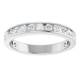 14K Gold Round Lab-Grown Diamond Channel-Set Anniversary Band – 2.25 mm Stones - White Gold - view 3