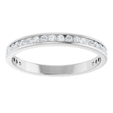 14K Gold Round Natural Diamond Channel-Set Anniversary Band – 1.5 mm Stones - White Gold - view 3