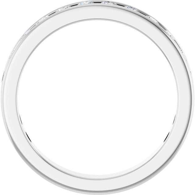 14K Gold Round Lab-Grown Diamond Channel-Set Anniversary Band – 2.5 mm Stones - White Gold - view 2