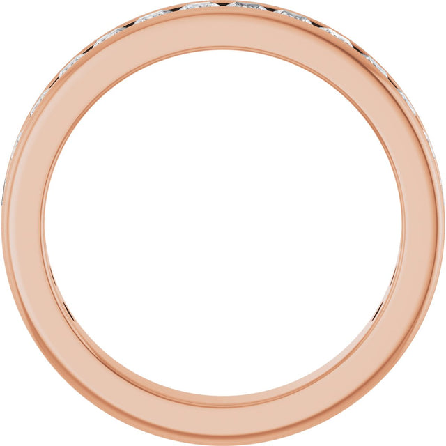 14K Gold Square Lab-Grown Diamond Channel-Set Anniversary Band – 1.75x1.75 mm Stones - Rose Gold - view 2