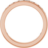 14K Gold Square Natural Diamond Channel-Set Anniversary Band – 1.75x1.75 mm Stones - Rose Gold - view 2