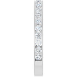 14K Gold Round Natural Diamond Channel-Set Anniversary Band – 3 mm Stones (1 7/8–2 CTW) - White Gold - view 4