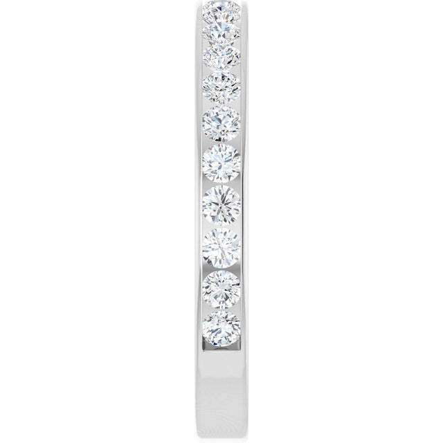 14K Gold Round Natural Diamond Channel-Set Anniversary Band – 3 mm Stones (1 7/8–2 CTW) - White Gold - view 4