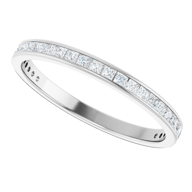14K Gold Square Lab-Grown Diamond Channel-Set Anniversary Band – 2x2 mm Stones (1 3/8 CTW) - White Gold - view 5