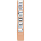 14K Gold Straight Baguette Lab-Grown Diamond Channel-Set Anniversary Band – 3x2 mm Stones - Rose Gold - view 4