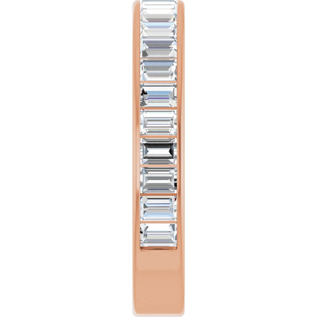 14K Gold Straight Baguette Lab-Grown Diamond Channel-Set Anniversary Band – 3x2 mm Stones - Rose Gold - view 4