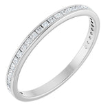 14K Gold Square Lab-Grown Diamond Channel-Set Anniversary Band – 1.5x1.5 mm Stones (3/4 CTW) - White Gold
