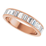 14K Gold Straight Baguette Lab-Grown Diamond Channel-Set Anniversary Band – 3x2 mm Stones - Rose Gold - view 5
