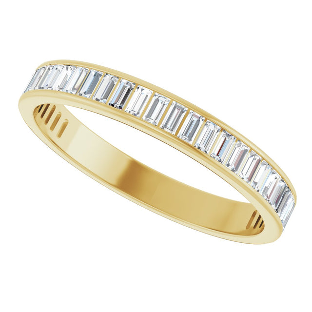 10K Gold Straight Baguette Lab-Grown Diamond Channel-Set Anniversary Band – 3x1.5 mm Stones (1 3/8–1 1/2 CTW) - Yellow Gold - view 5