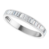 10K Gold Straight Baguette Natural Diamond Channel-Set Anniversary Band – 1 1/8–1 1/6 CTW - White Gold - view 5