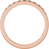 14K Gold Round Natural Diamond Channel-Set Anniversary Band – 3 mm Stones - Rose Gold - view 2