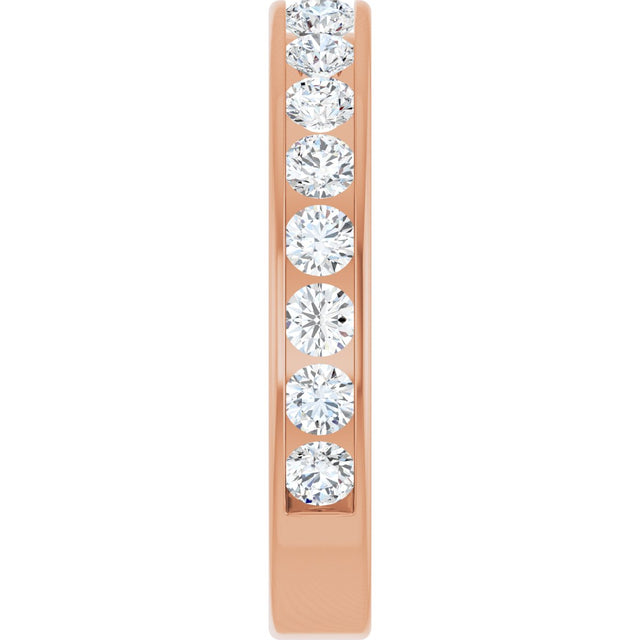 14K Gold Round Lab-Grown Diamond Channel-Set Anniversary Band – 2.5 mm Stones - Rose Gold - view 4