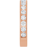 14K Gold Round Natural Diamond Channel-Set Anniversary Band – 2.5 mm Stones - Rose Gold - view 4