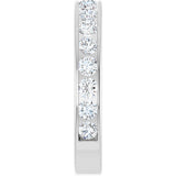 14K Gold Round Natural Diamond Channel-Set Anniversary Band – 2.5 mm Stones - White Gold - view 4