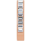 14K Gold Straight Baguette Natural Diamond Channel-Set Anniversary Band – 3x2 mm Stones - Rose Gold - view 4