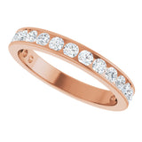 14K Gold Round Lab-Grown Diamond Channel-Set Anniversary Band – 3 mm Stones - Rose Gold - view 5