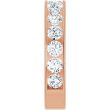 14K Gold Round Natural Diamond Channel-Set Anniversary Band – 3 mm Stones - Rose Gold - view 4