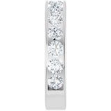 14K Gold Round Lab-Grown Diamond Channel-Set Anniversary Band – 3 mm Stones - White Gold - view 4