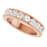 14K Gold Round Lab-Grown Diamond Channel-Set Anniversary Band – 3 mm Stones - Rose Gold - view 5