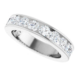 14K Gold Round Lab-Grown Diamond Channel-Set Anniversary Band – 3 mm Stones - White Gold - view 5